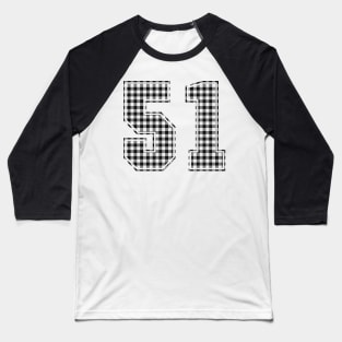 Plaid Number - 51 - Dark Baseball T-Shirt